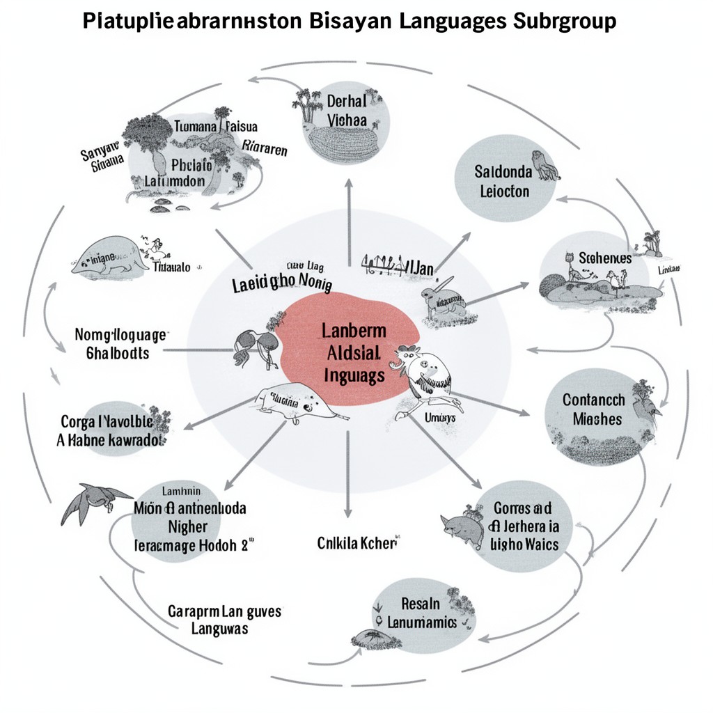 AI-generated illustration of Bisayan languages subgroup