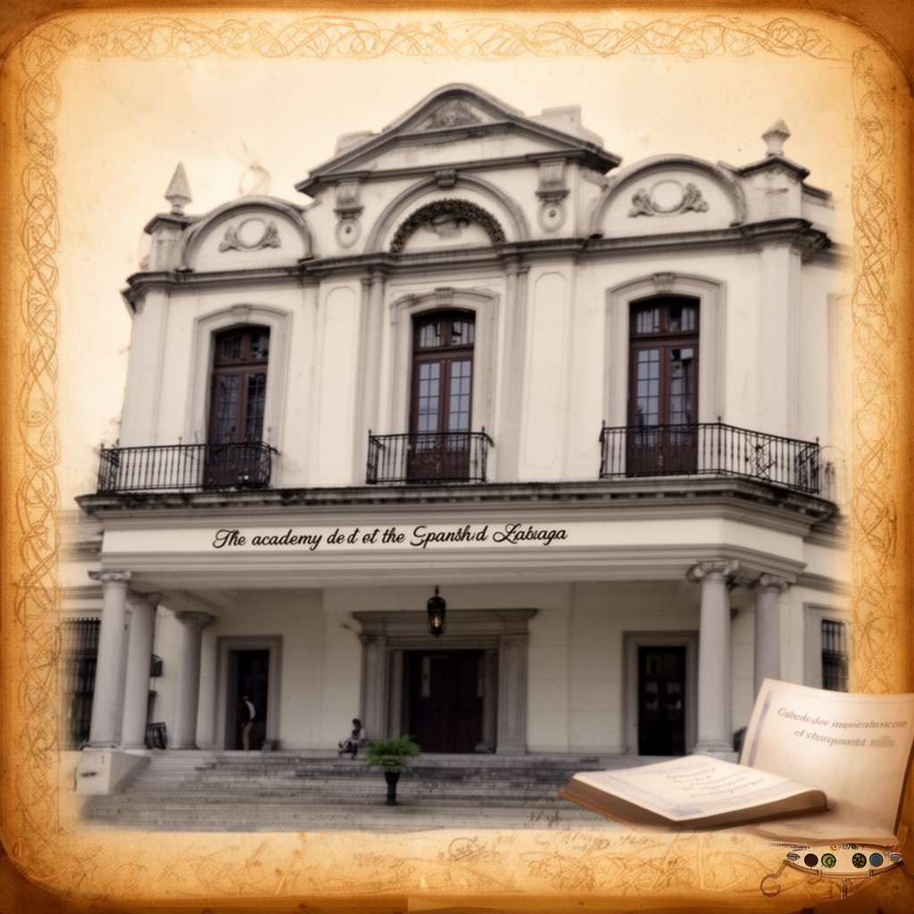AI-generated illustration of Academy of the Spanish Language in El Salvador