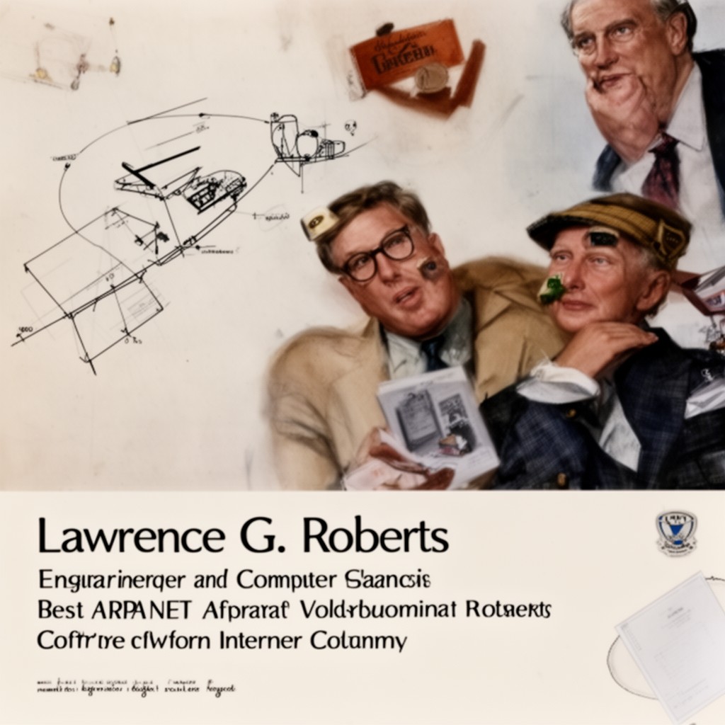 AI-generated illustration of Lawrence G. Roberts