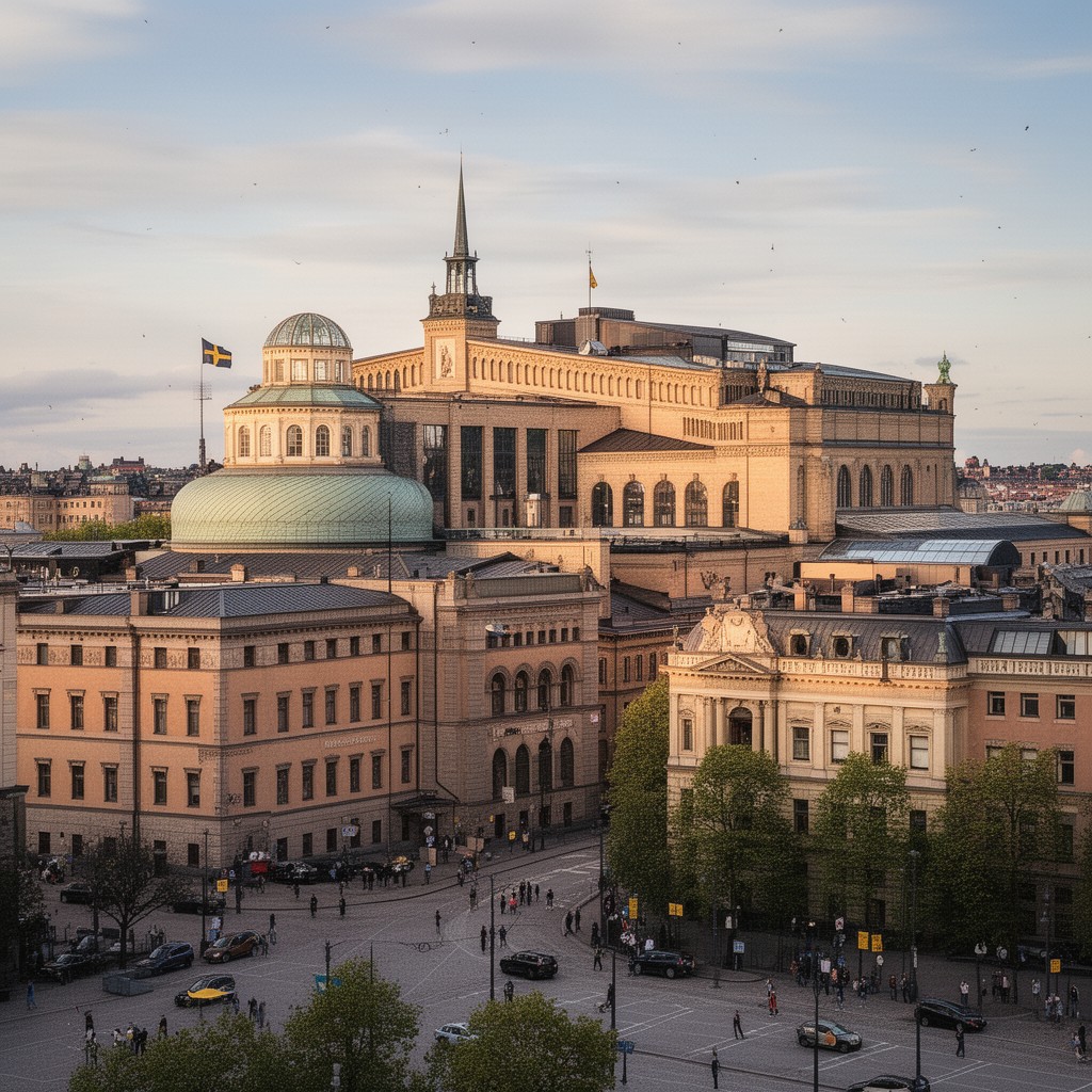 AI-generated illustration of Stockholm Concert Hall