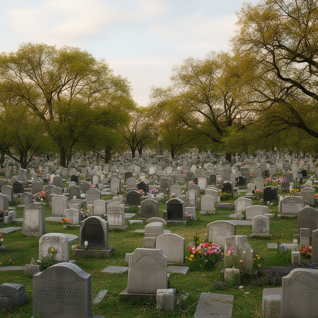 AI-generated illustration of Calvary Cemetery, Queens