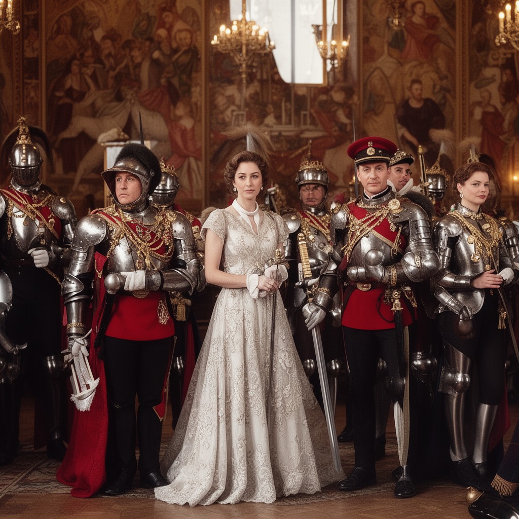 AI-generated illustration of Royal Knights and Ladies