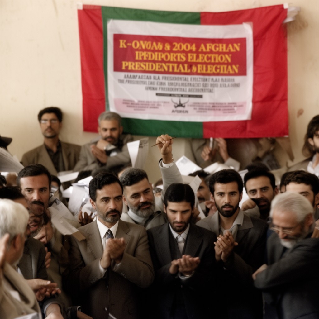 AI-generated illustration of 2004 Afghan presidential election