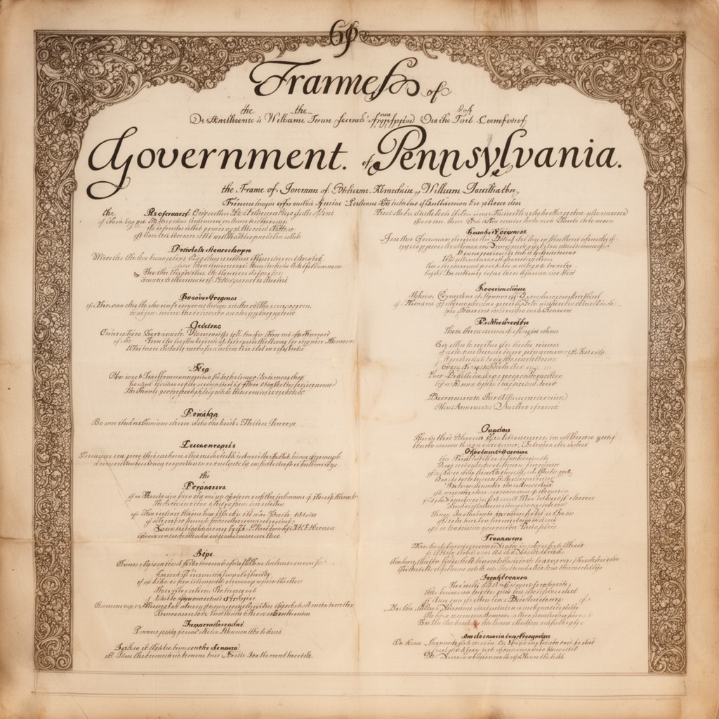 AI-generated illustration of Frame of Government of Pennsylvania