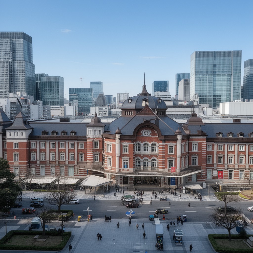AI-generated illustration of Tokyo Station