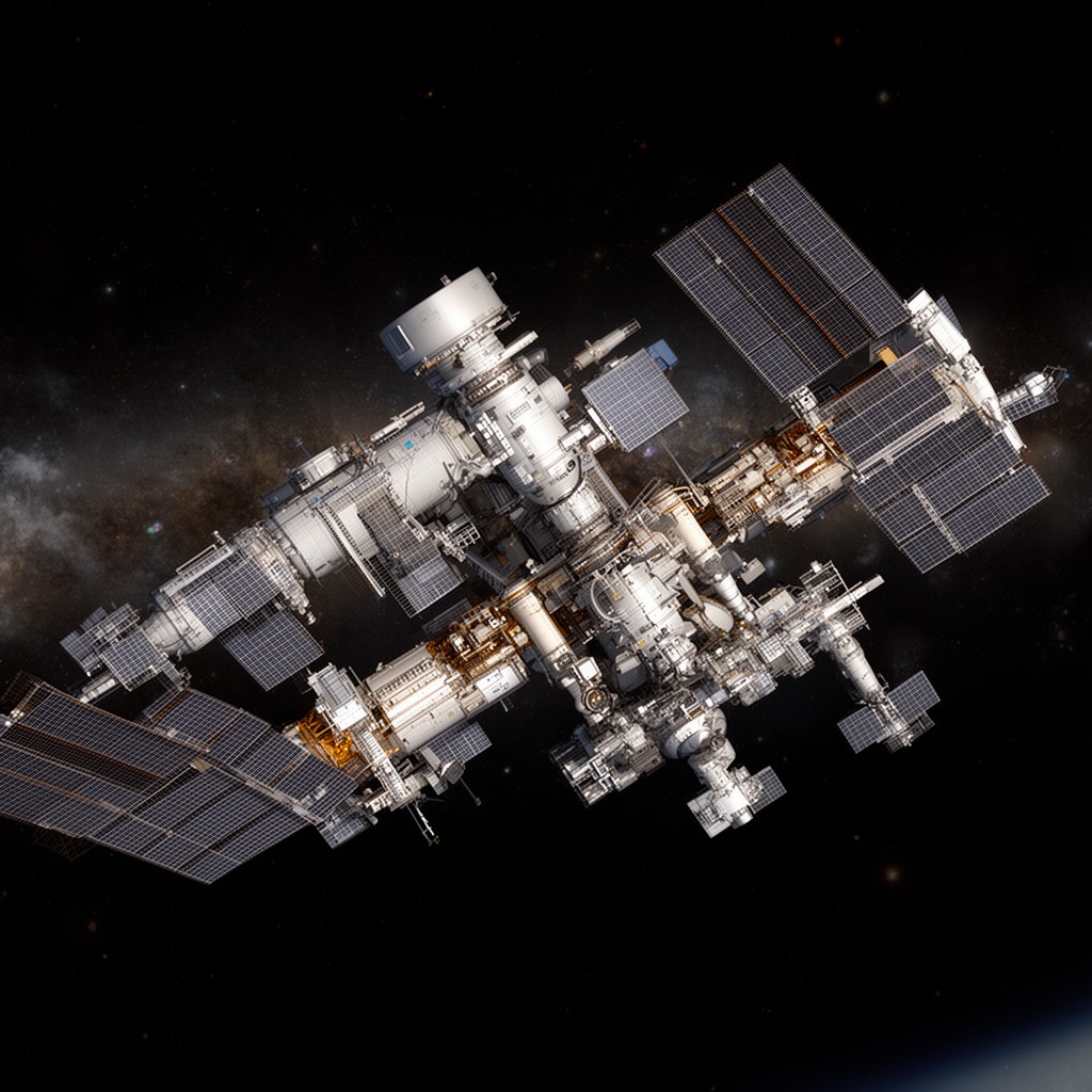AI-generated illustration of Tiangong space station