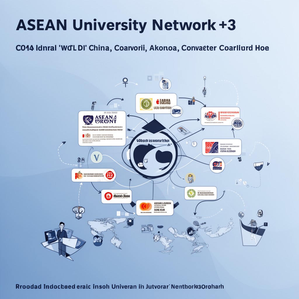 AI-generated illustration of ASEAN University Network+3