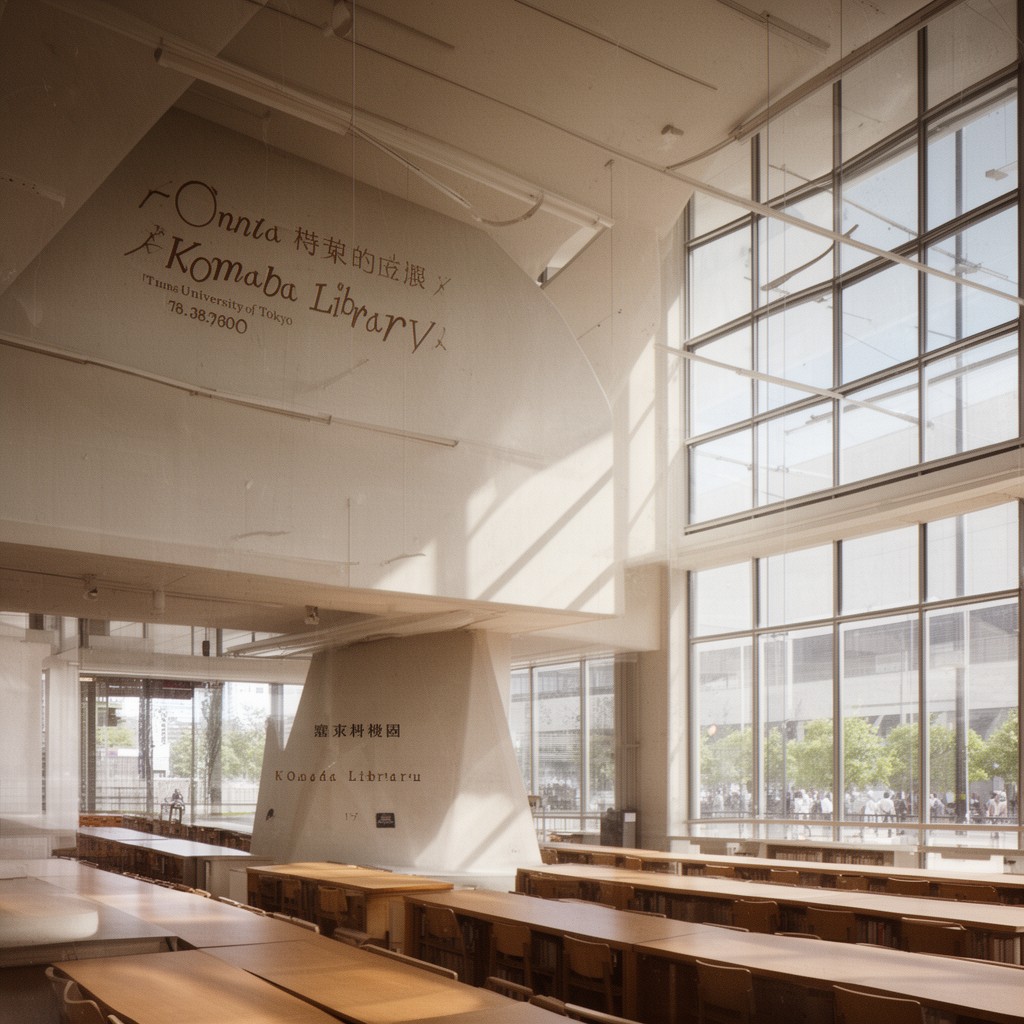 AI-generated illustration of Komaba Library