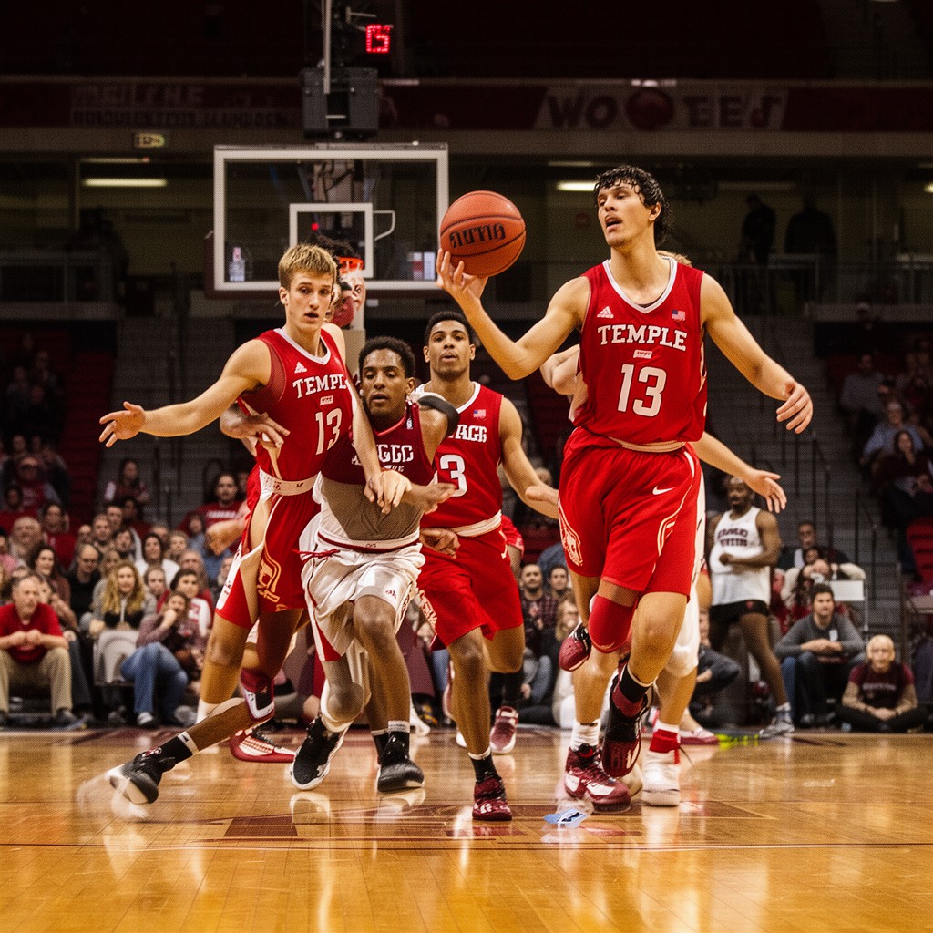 AI-generated illustration of Temple Owls men's basketball