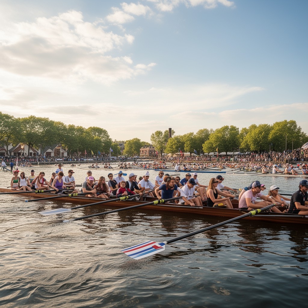 AI-generated illustration of Head of the Charles Regatta