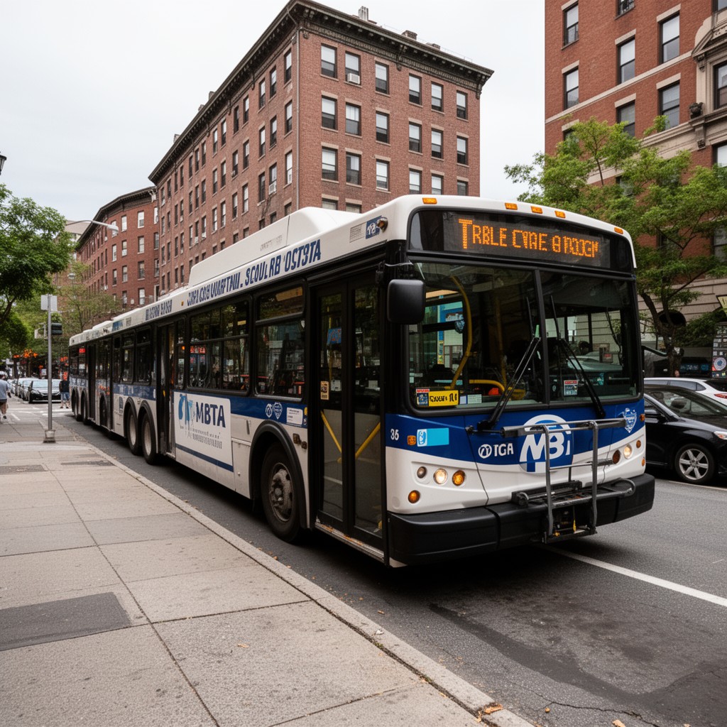 AI-generated illustration of MBTA bus route 1