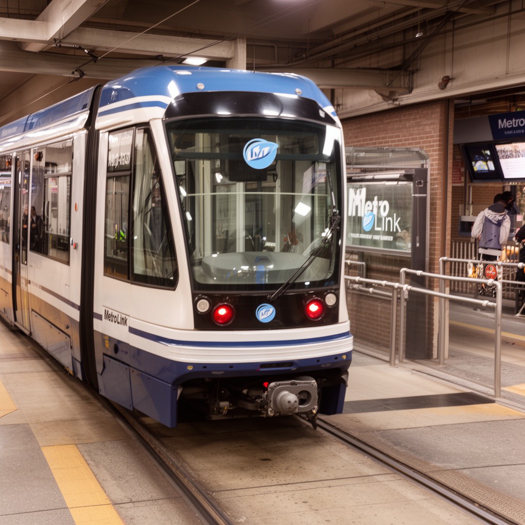 AI-generated illustration of MetroLink light rail