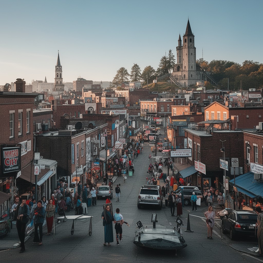 AI-generated illustration of Immigrant City