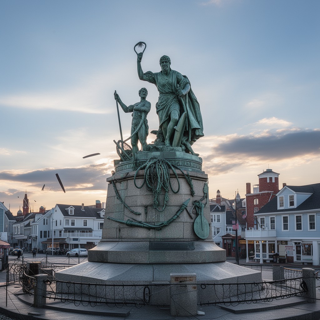 AI-generated illustration of Gloucester Fishermen’s Memorial