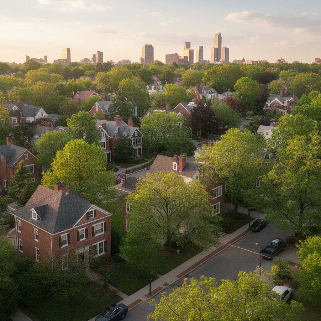 AI-generated illustration of University Park, Maryland