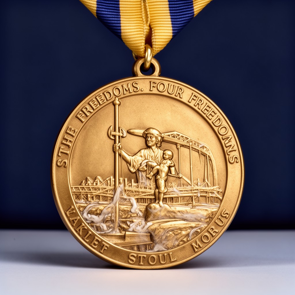 AI-generated illustration of Four Freedoms Medal