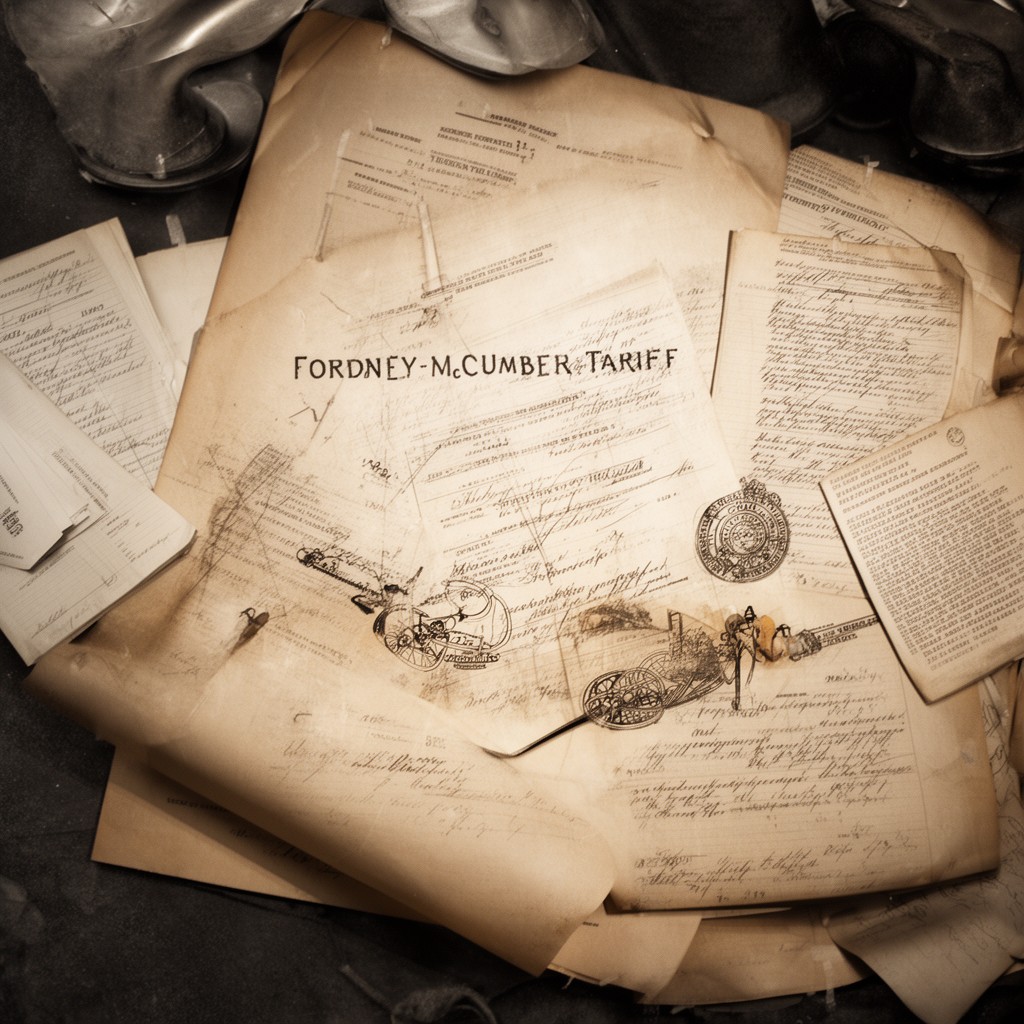 AI-generated illustration of Fordney–McCumber Tariff