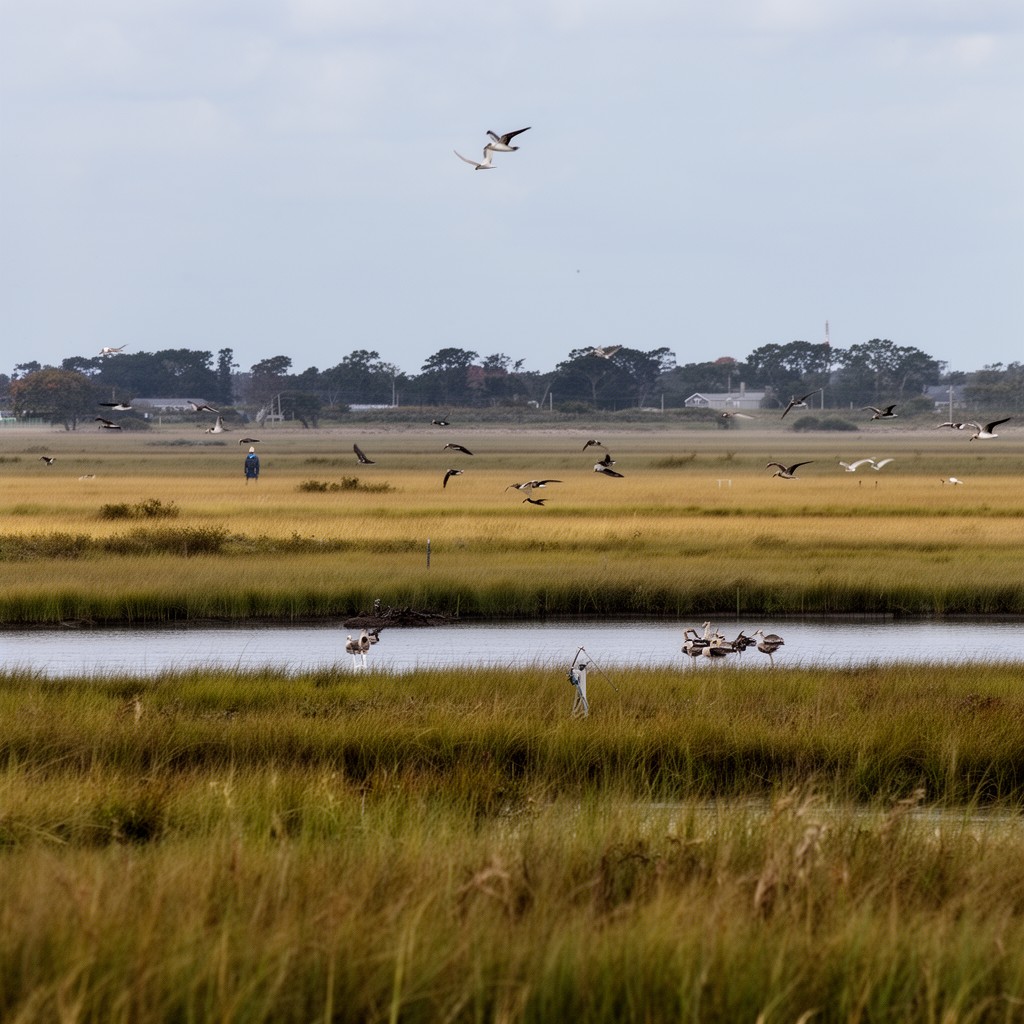 AI-generated illustration of Wellfleet Bay Wildlife Sanctuary