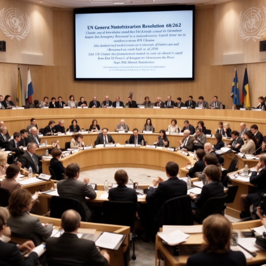 AI-generated illustration of UN General Assembly Resolution 68/262