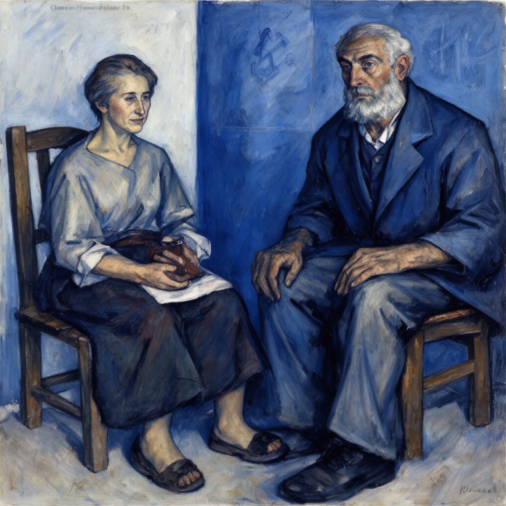 AI-generated illustration of Picasso's Blue Period