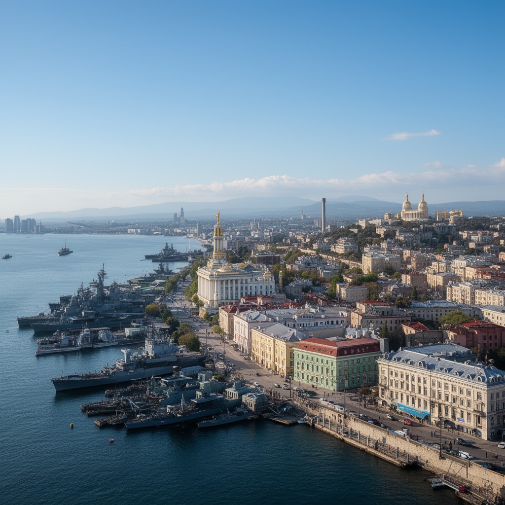 AI-generated illustration of federal city of Sevastopol (within Russia, de facto)