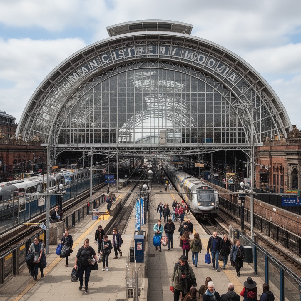 AI-generated illustration of Manchester Victoria railway station