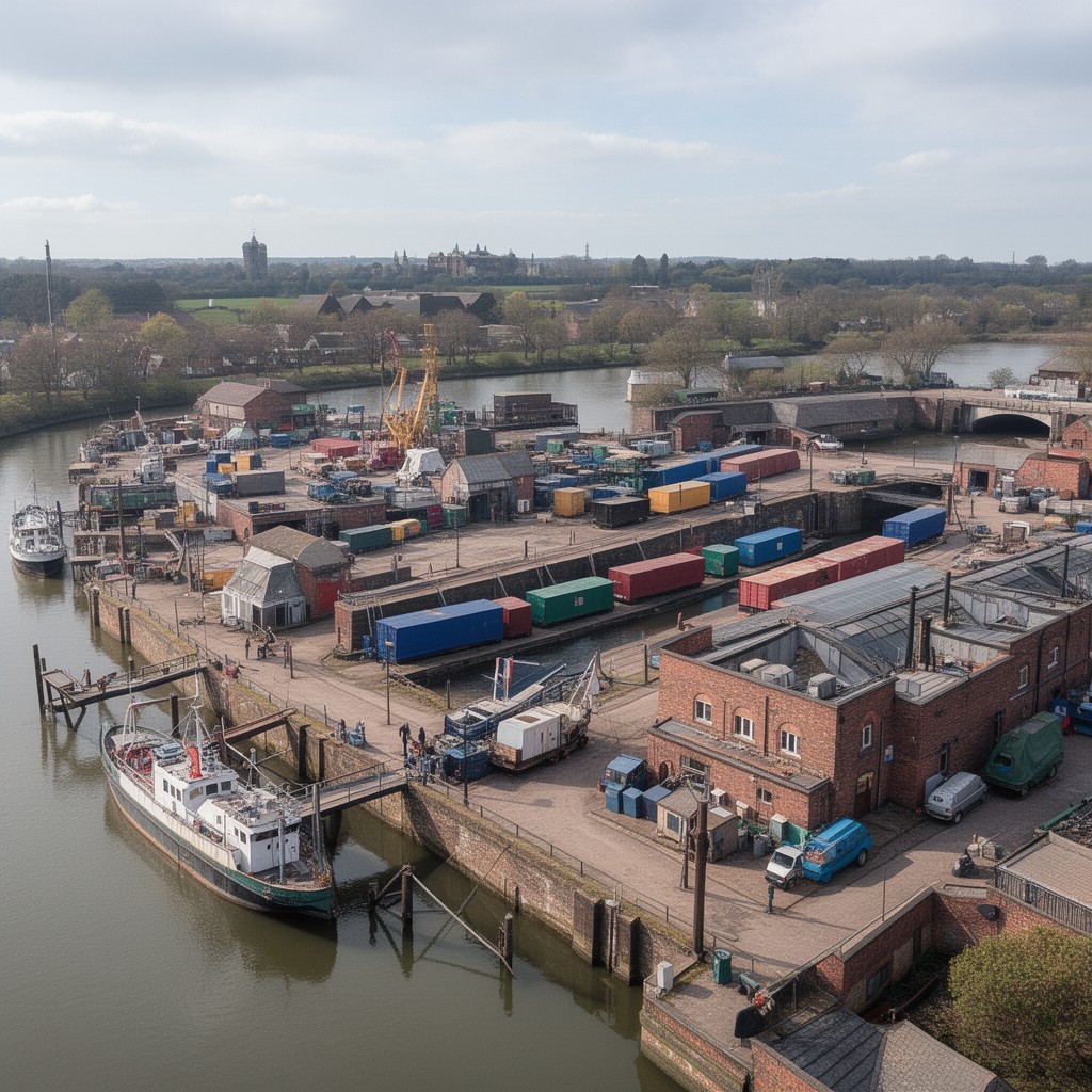 AI-generated illustration of Goole docks
