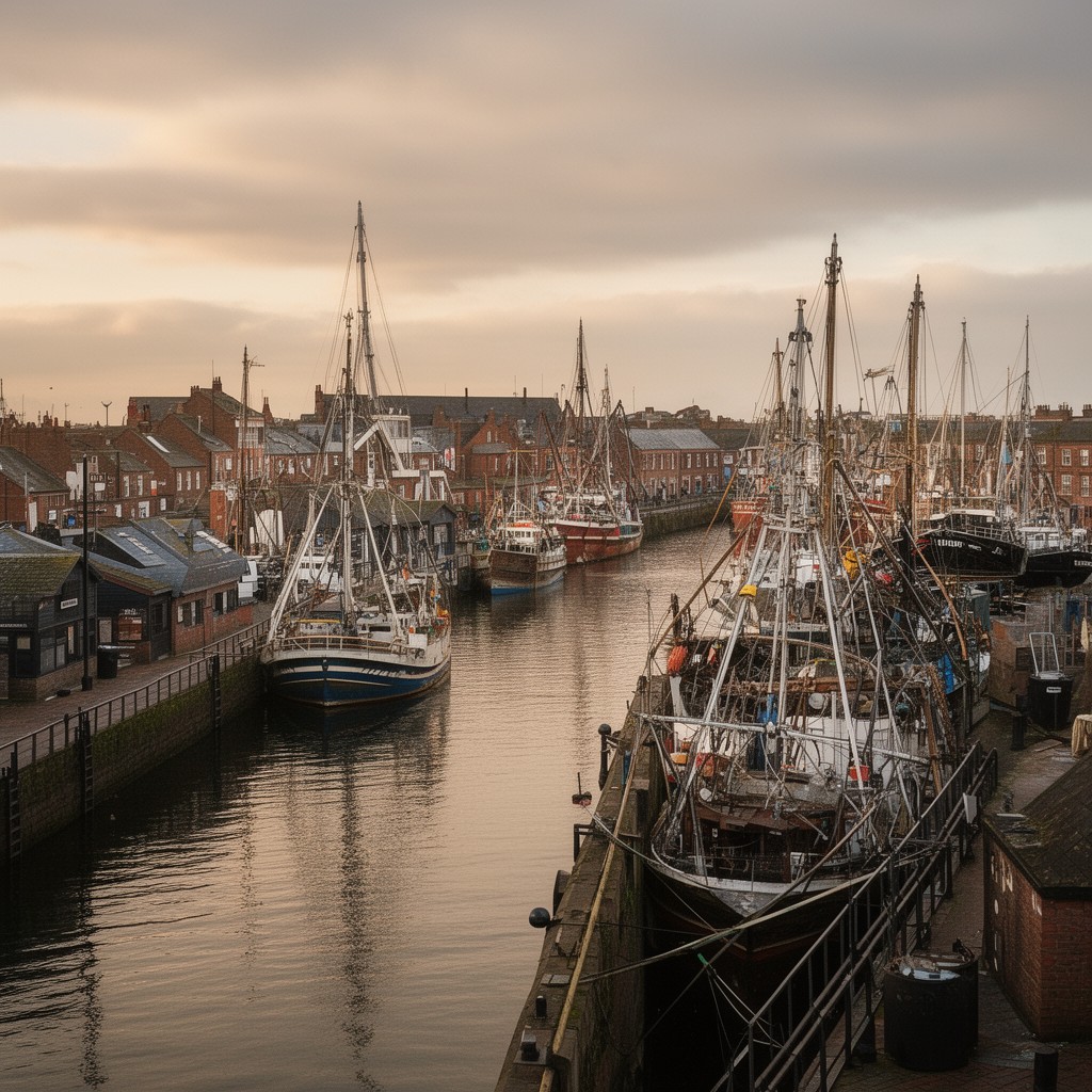 AI-generated illustration of Fleetwood docks