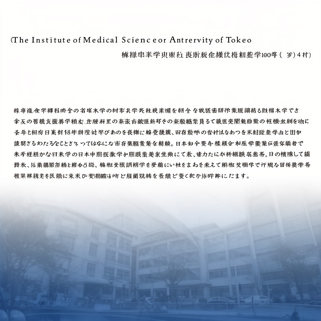 AI-generated illustration of Institute of Medical Science, University of Tokyo