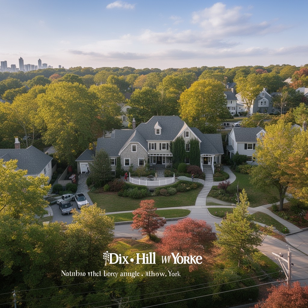 AI-generated illustration of Dix Hills, New York