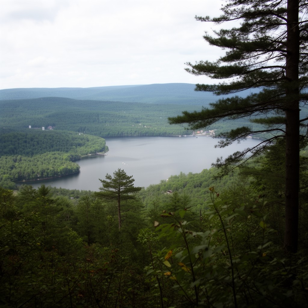 AI-generated illustration of Quabbin Reservoir region