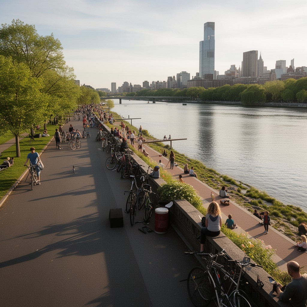 AI-generated illustration of Charles River Esplanade