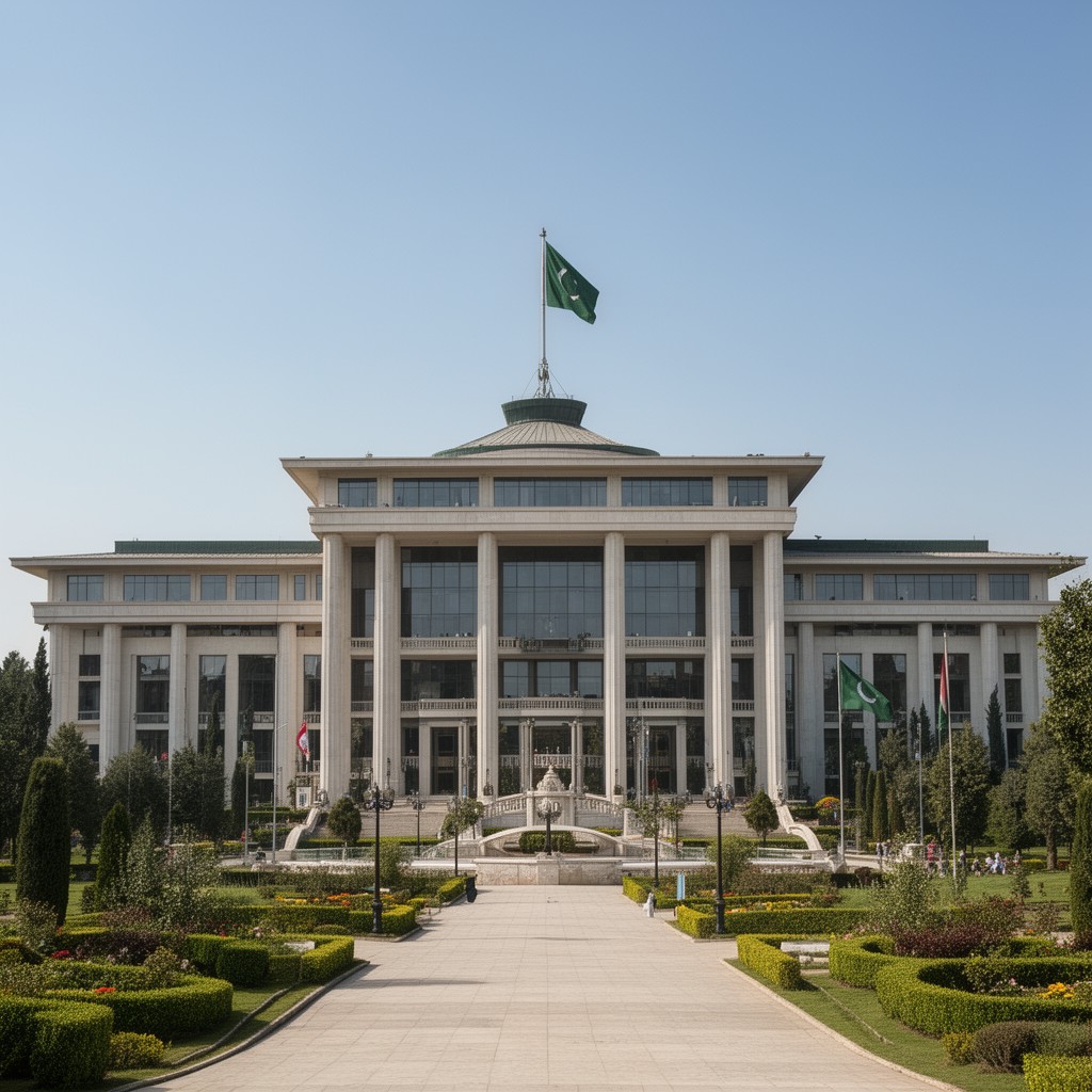 AI-generated illustration of Aiwan-e-Sadr (Presidential Palace)