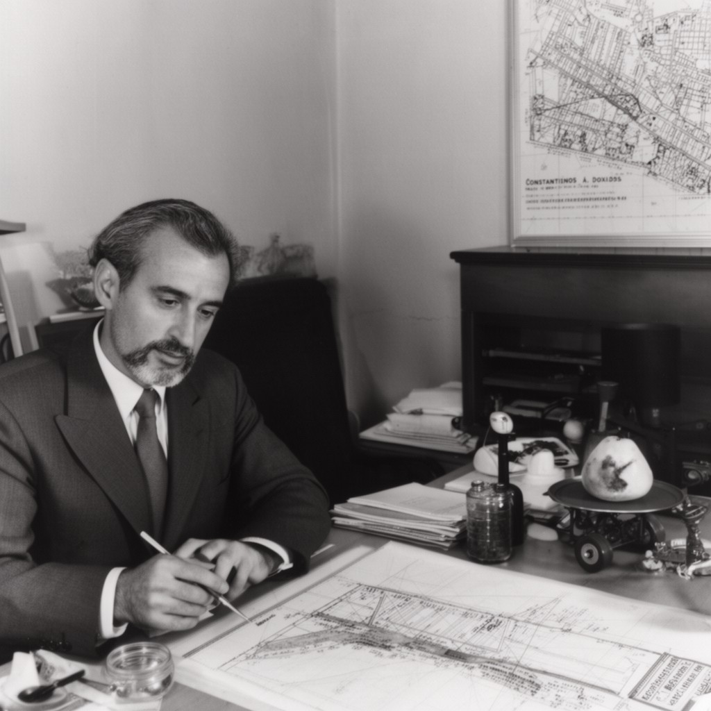 AI-generated illustration of Constantinos A. Doxiadis