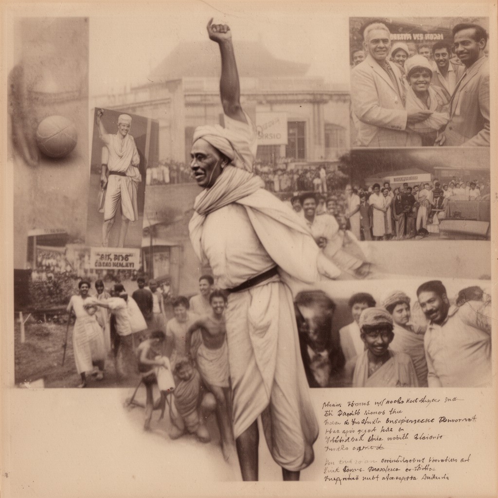 AI-generated illustration of Indian independence movement