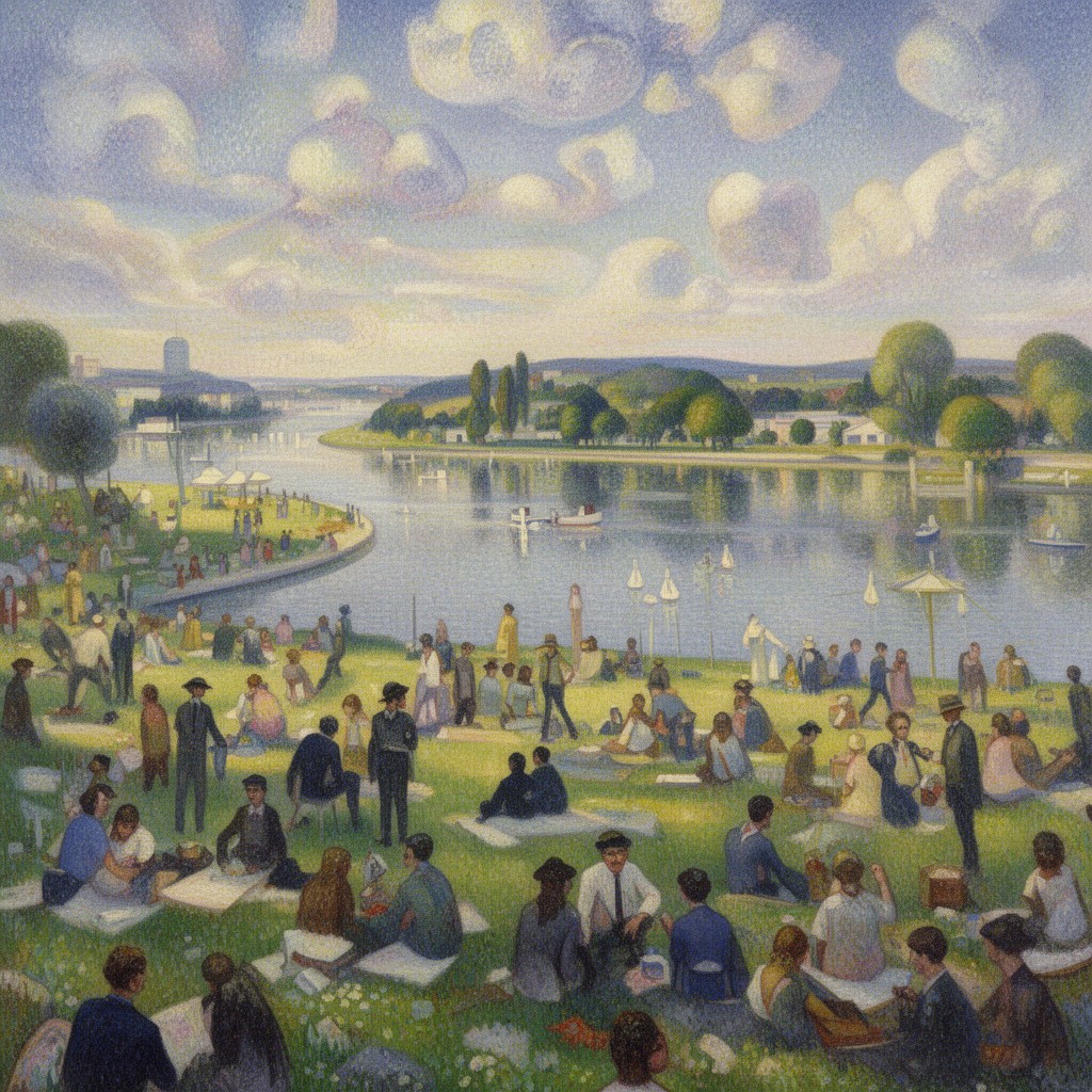 AI-generated illustration of Île de la Grande Jatte