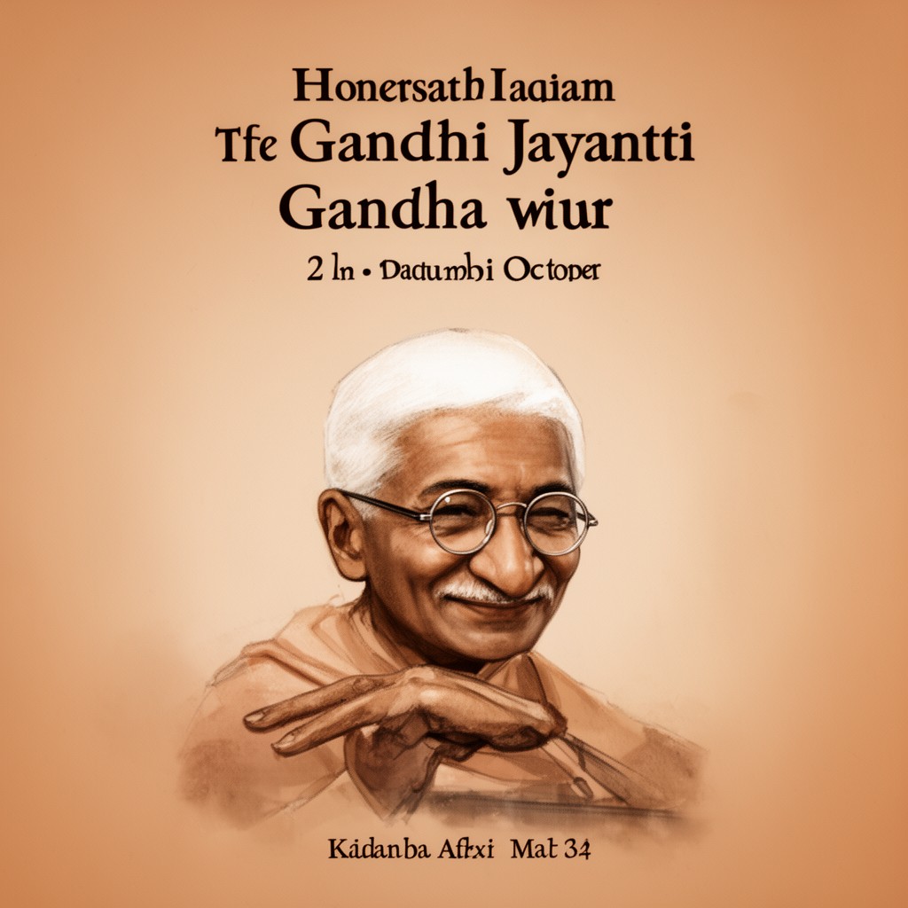AI-generated illustration of Gandhi Jayanti