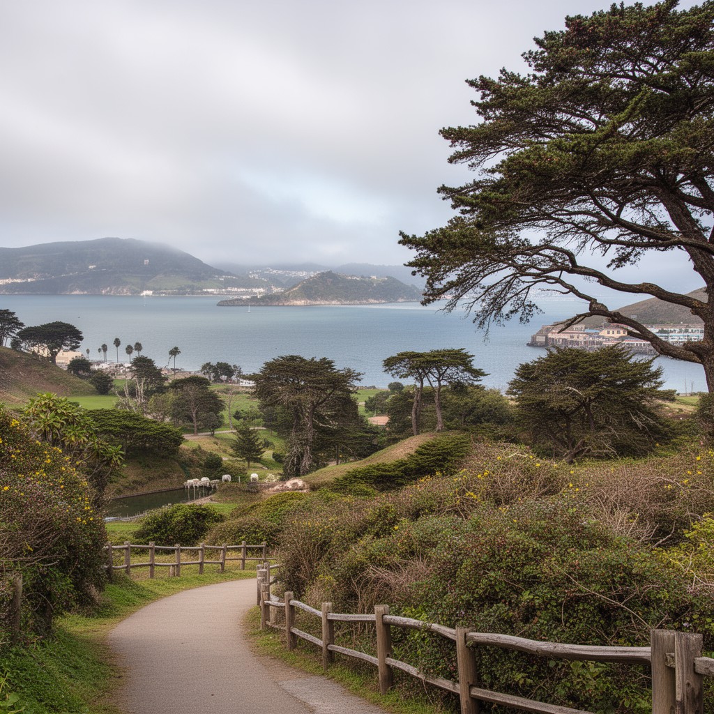 AI-generated illustration of Angel Island State Park