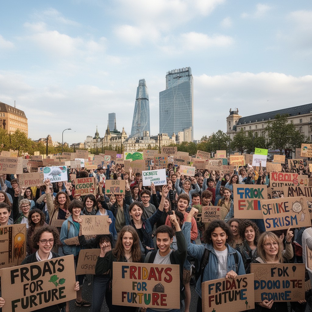 AI-generated illustration of Fridays for Future