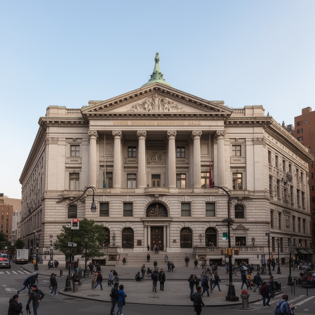 AI-generated illustration of Brooklyn Borough Hall
