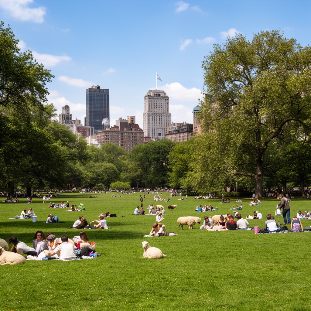 AI-generated illustration of Sheep Meadow