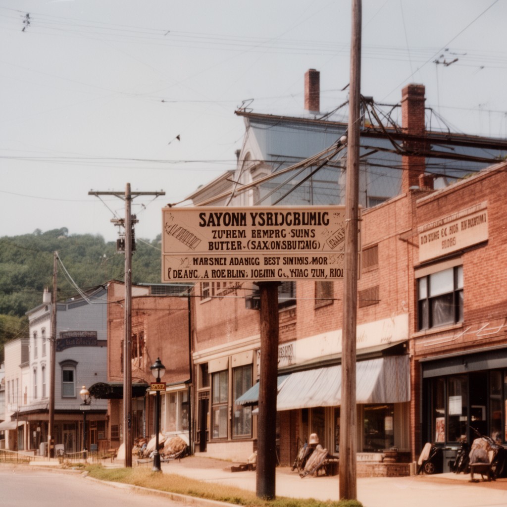 AI-generated illustration of Saxonsburg, Pennsylvania, United States