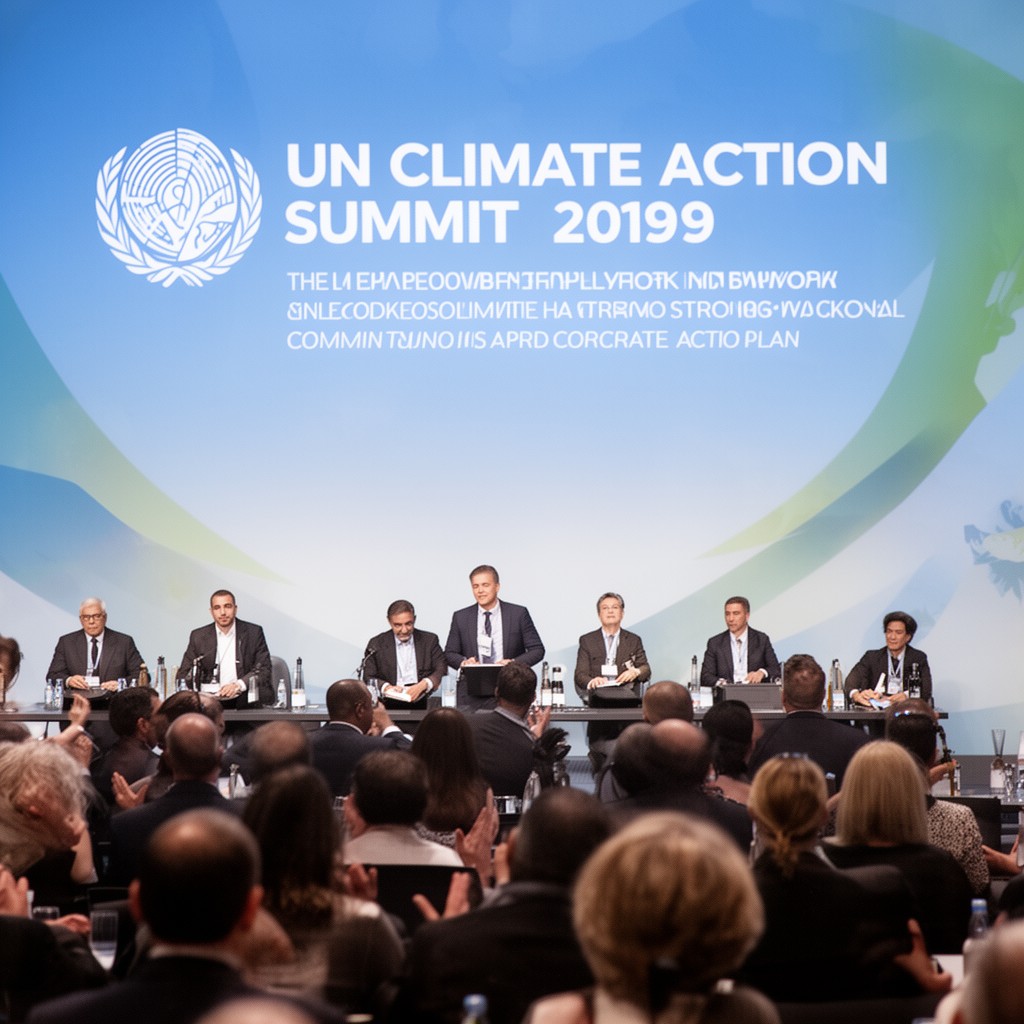 AI-generated illustration of UN Climate Action Summit 2019