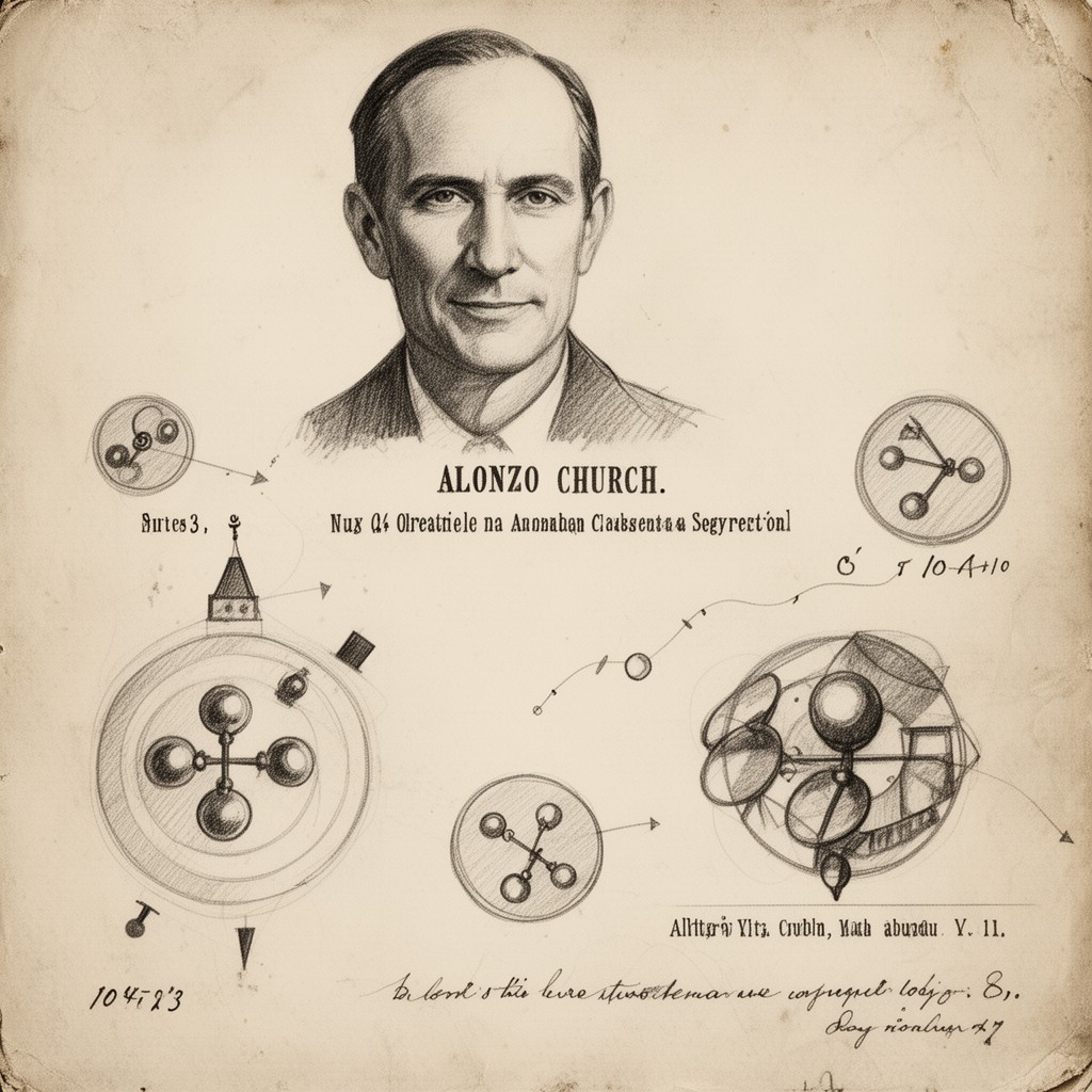 AI-generated illustration of Alonzo Church
