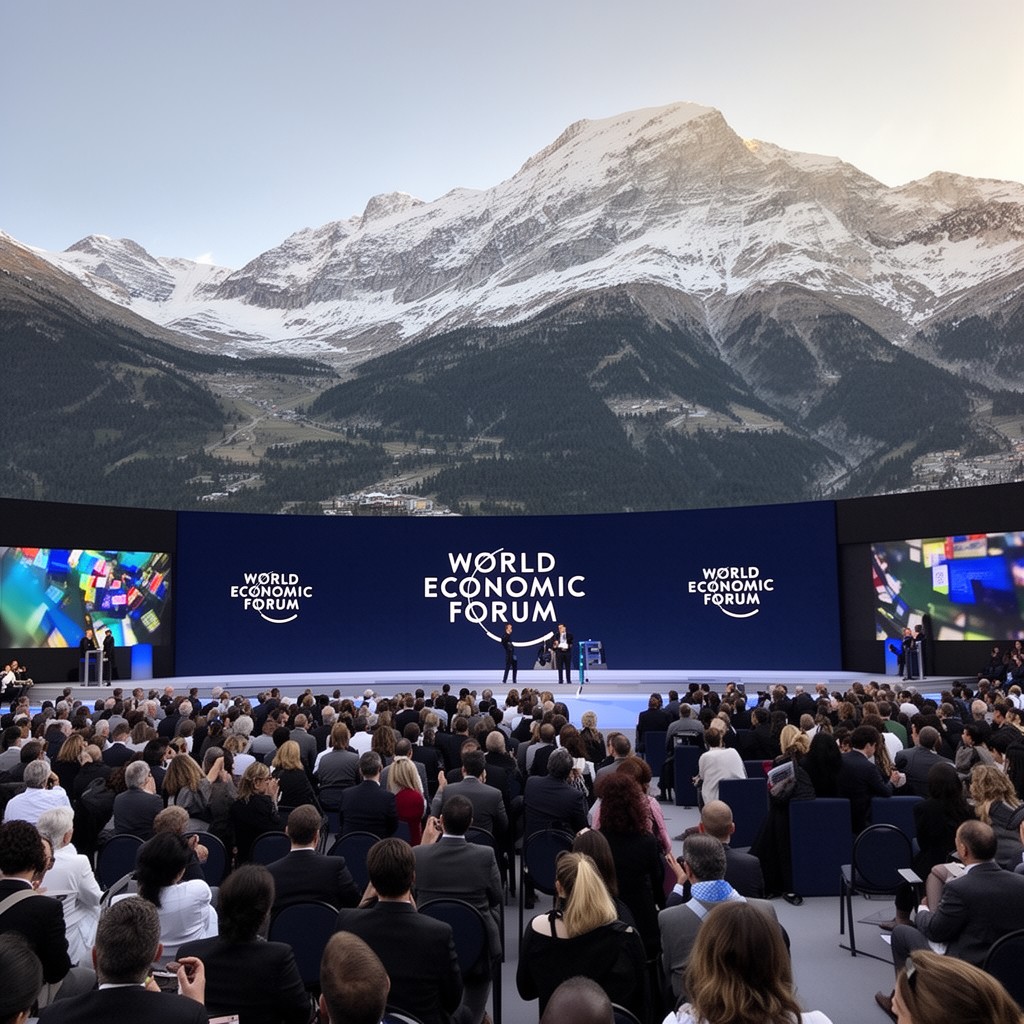 AI-generated illustration of World Economic Forum in Davos
