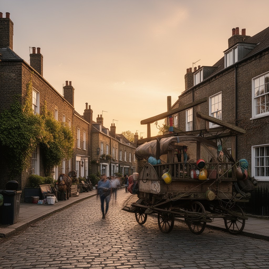 AI-generated illustration of Newington Green, London