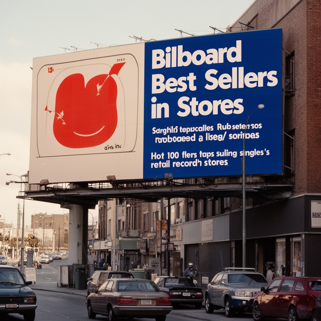 AI-generated illustration of Billboard Best Sellers in Stores