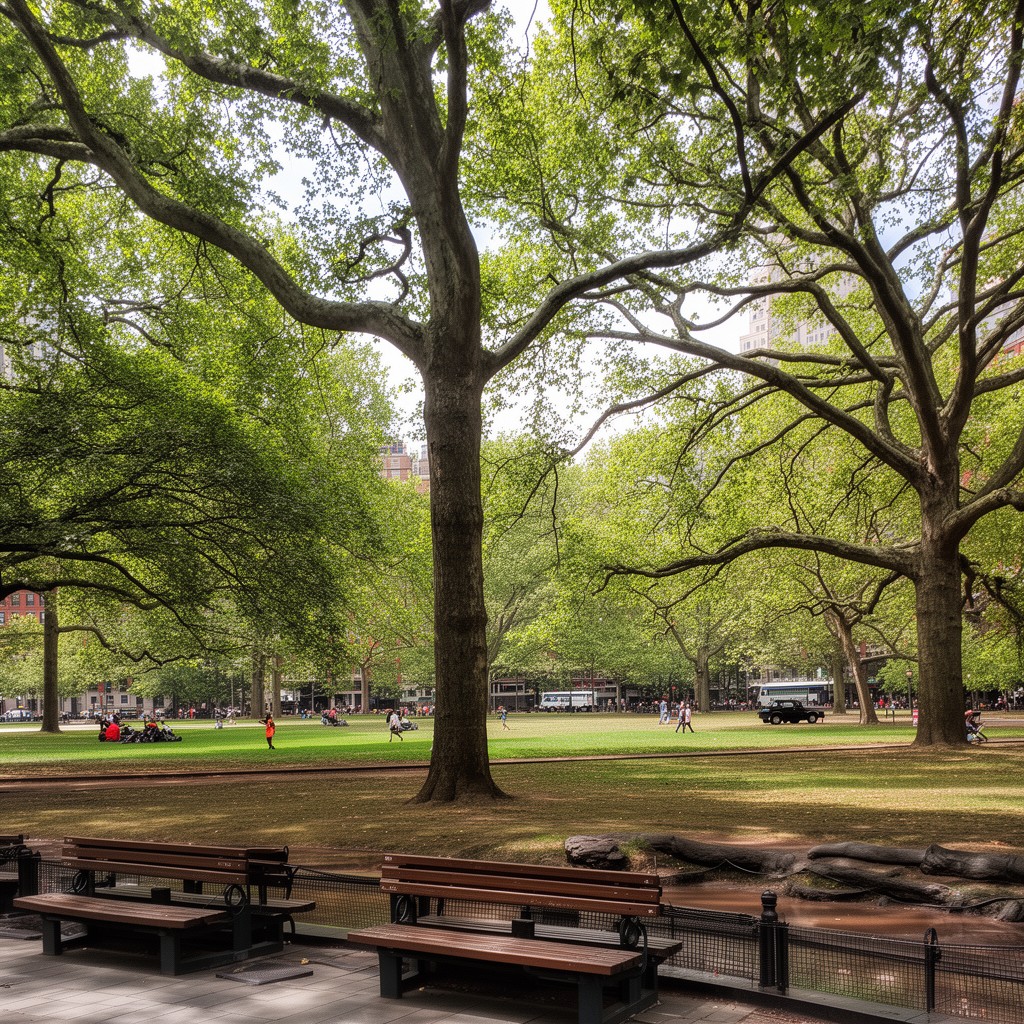 AI-generated illustration of Boston Common (near Park Street station)