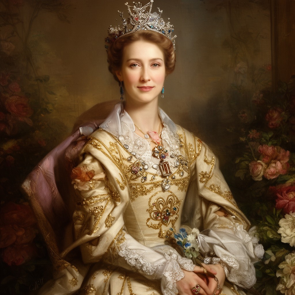 AI-generated illustration of Her Majesty