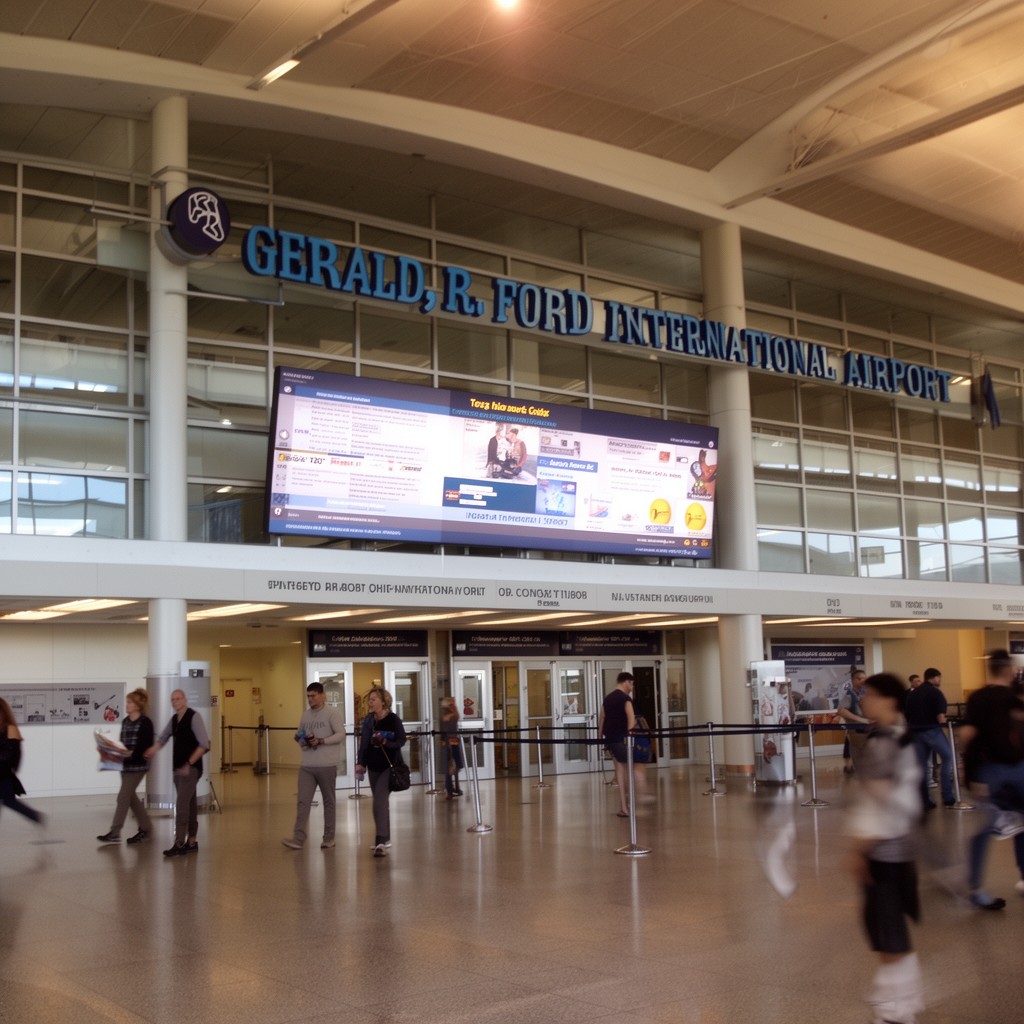AI-generated illustration of Gerald R. Ford International Airport